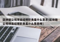 区块链公司项目经理职责是什么意思[区块链公司项目经理职责是什么意思呀]