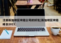 注册新加坡区块链公司的好处[新加坡区块链峰会2019]